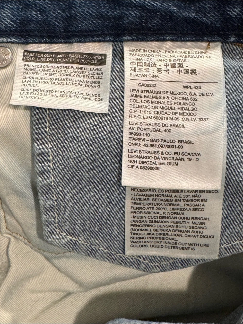Levi’s Altered Taper Mens Denim Jeans 33x32 Camo Inset Inseam Patchwork